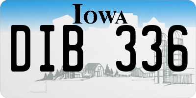 IA license plate DIB336