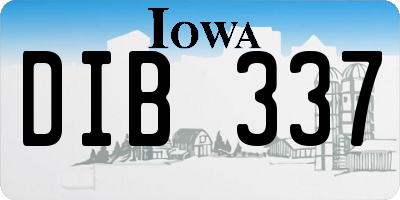 IA license plate DIB337