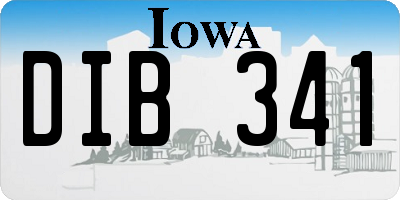 IA license plate DIB341