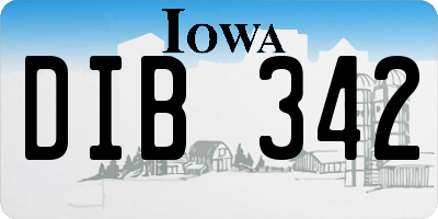 IA license plate DIB342