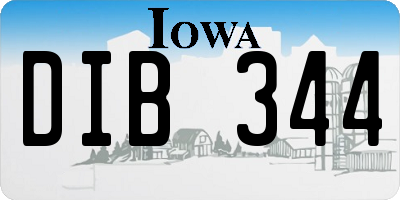 IA license plate DIB344