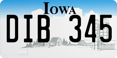 IA license plate DIB345