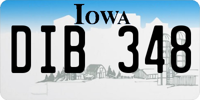 IA license plate DIB348