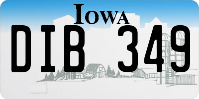 IA license plate DIB349