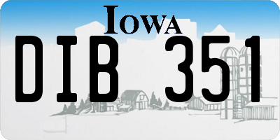 IA license plate DIB351