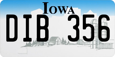 IA license plate DIB356