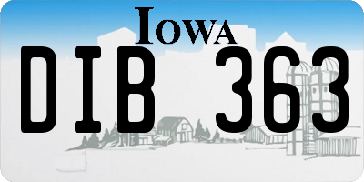 IA license plate DIB363