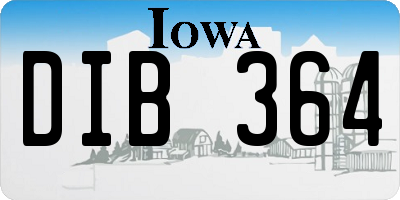 IA license plate DIB364