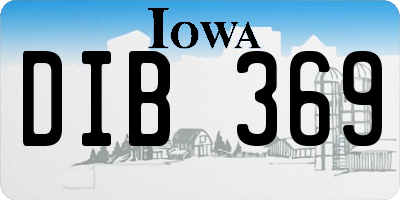 IA license plate DIB369