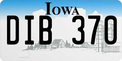 IA license plate DIB370