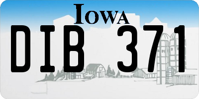 IA license plate DIB371