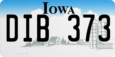 IA license plate DIB373