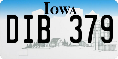 IA license plate DIB379