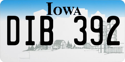 IA license plate DIB392