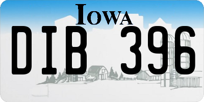 IA license plate DIB396