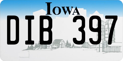 IA license plate DIB397