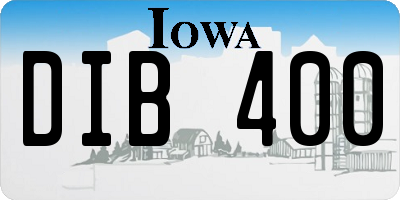 IA license plate DIB400