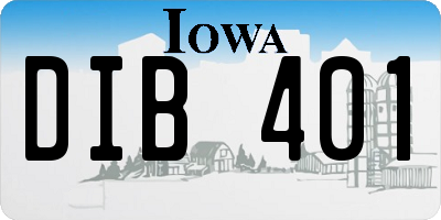 IA license plate DIB401