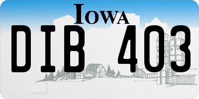 IA license plate DIB403