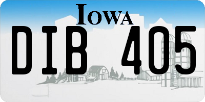 IA license plate DIB405