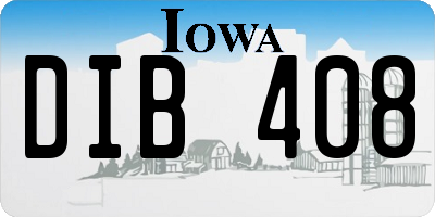 IA license plate DIB408