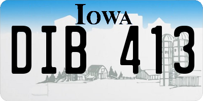 IA license plate DIB413