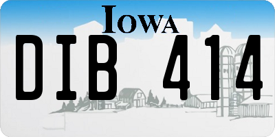 IA license plate DIB414