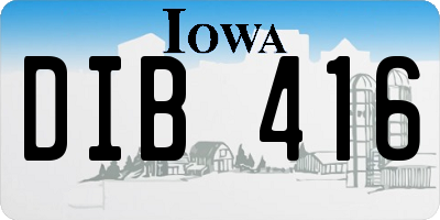 IA license plate DIB416