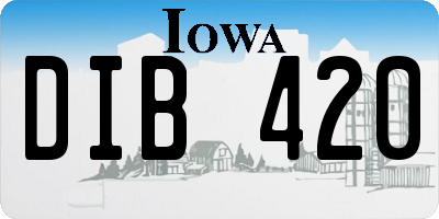 IA license plate DIB420