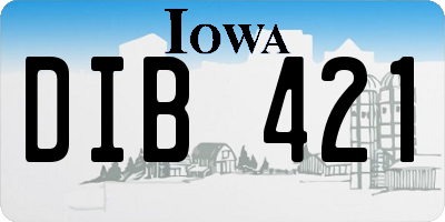 IA license plate DIB421