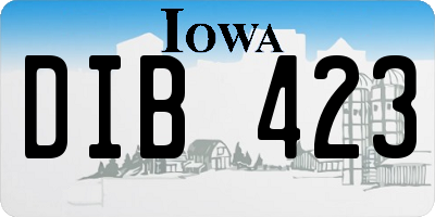 IA license plate DIB423