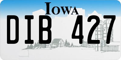 IA license plate DIB427