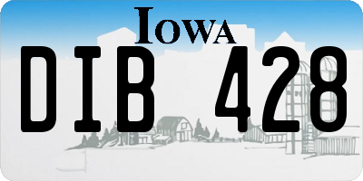 IA license plate DIB428