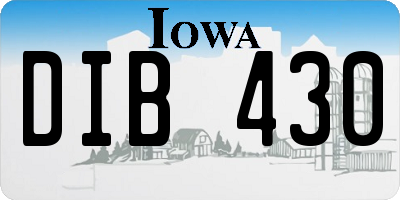 IA license plate DIB430