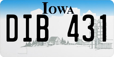 IA license plate DIB431