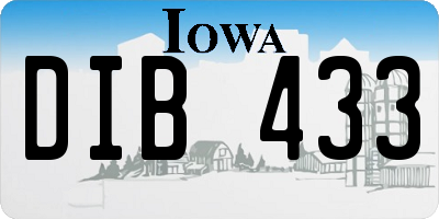 IA license plate DIB433