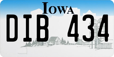 IA license plate DIB434