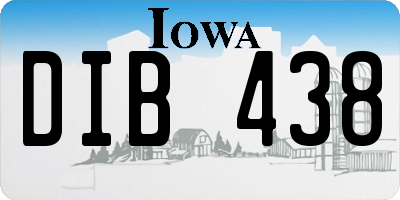 IA license plate DIB438