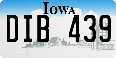 IA license plate DIB439