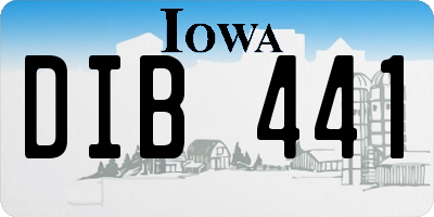 IA license plate DIB441