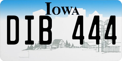 IA license plate DIB444