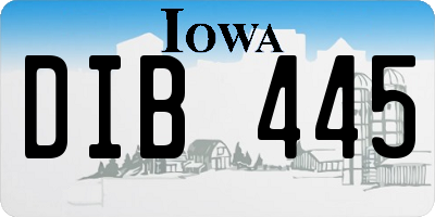 IA license plate DIB445