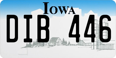 IA license plate DIB446