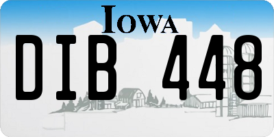 IA license plate DIB448