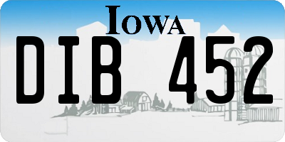 IA license plate DIB452