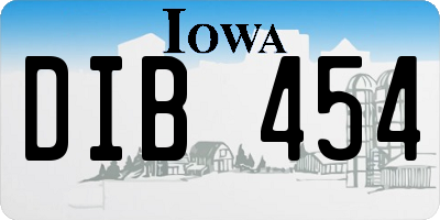 IA license plate DIB454