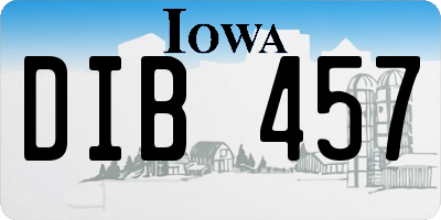 IA license plate DIB457