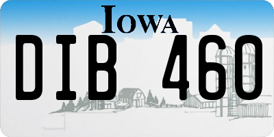 IA license plate DIB460