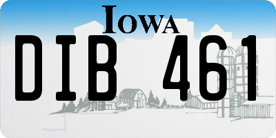 IA license plate DIB461