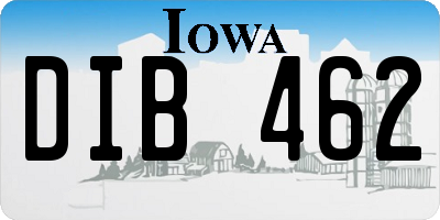 IA license plate DIB462